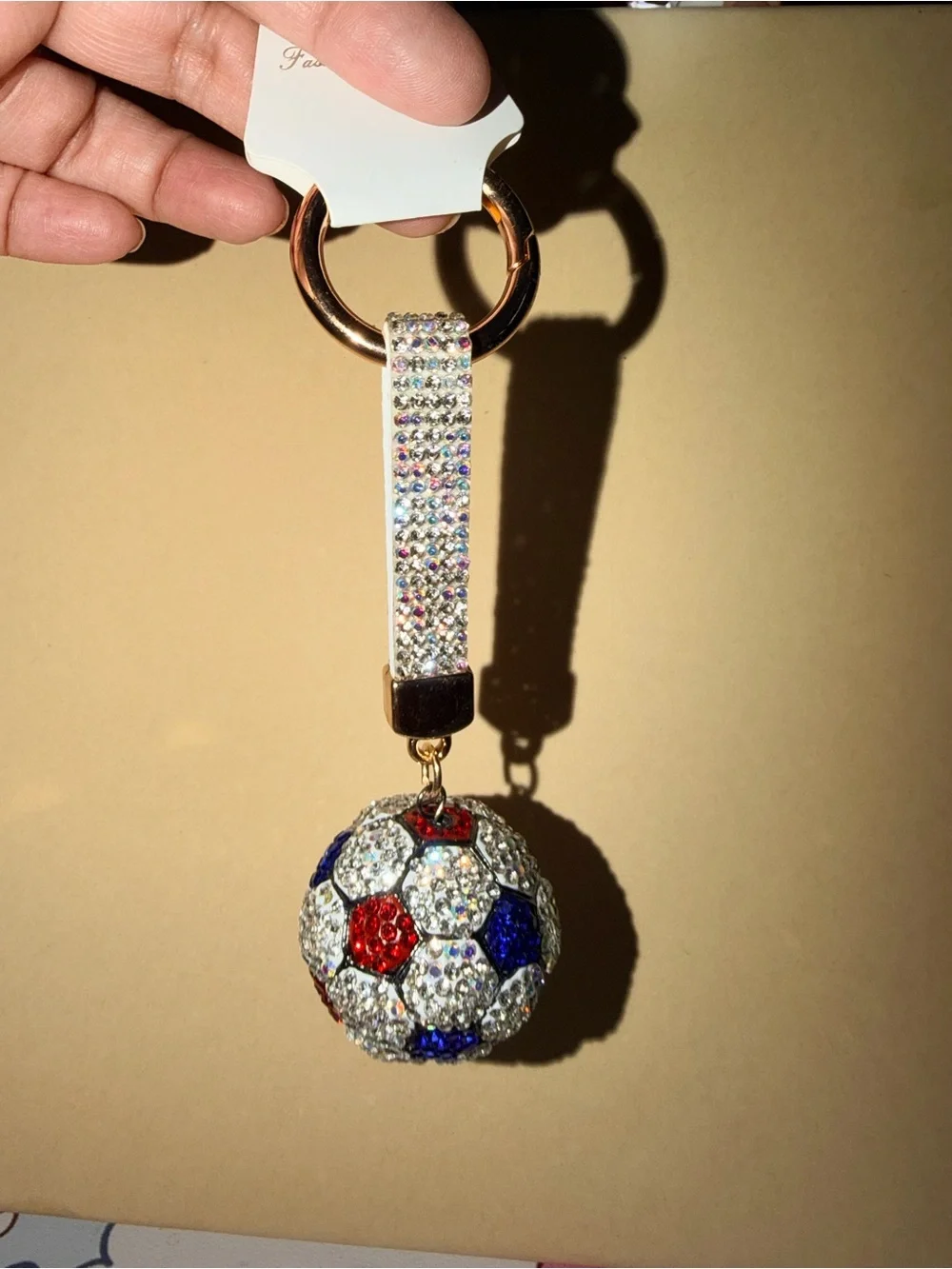 ⚽️NWOT USA Blingy Crystal Soccer Ball Keychain/bagcharm